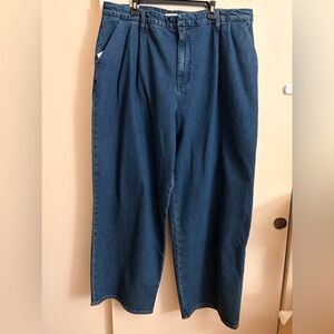 Good American Women's 90s Pleated Denim Trousers Size 18 NWT